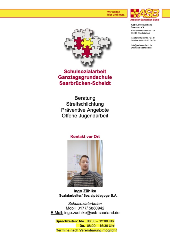 Aushang Schulsozialarbeit